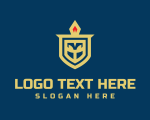 Video Game - Knight Shield Helmet logo design