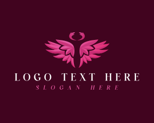 Cherub - Angel Wing Halo logo design