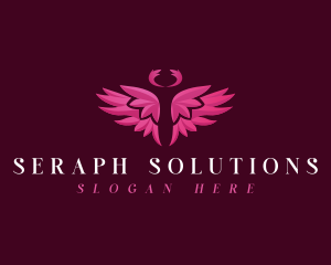 Seraph - Angel Wing Halo logo design