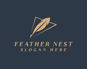 Triangle Arrow Feather Pen logo design