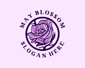 Rose Organic Flower logo design