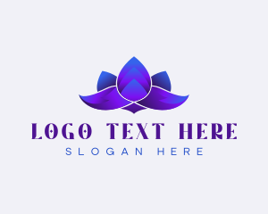 Massage - Gradient Floral Meditation logo design