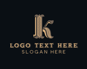 Antique - Vintage Artisan Boutique Letter K logo design