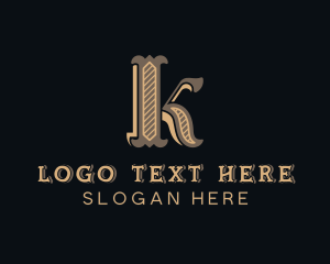 Vintage Artisan Boutique Letter K Logo