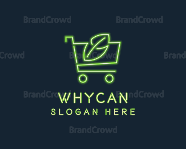 Neon Organic Shopping Logo