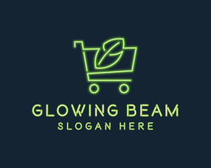 Neon Organic Shopping logo design