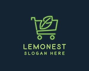 Glow - Neon Organic Shopping logo design