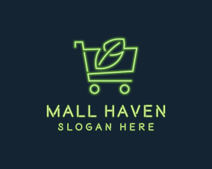 Neon Organic Shopping logo design