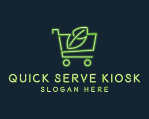 Neon Organic Shopping logo design