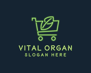 Neon Organic Shopping logo design