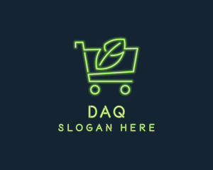 Neon Organic Shopping logo design