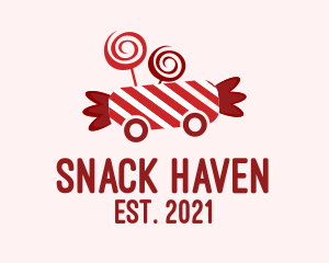 Snack Bar - Peppermint Candy Cart logo design