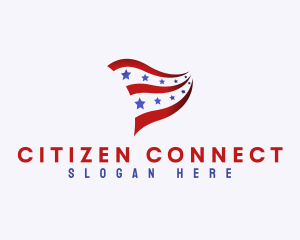 Citizenship - Patriotic National Banner logo design