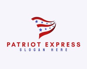 Patriotic National Banner logo design