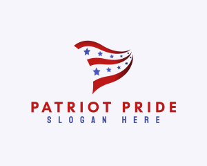 Patriotic National Banner logo design