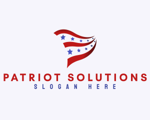 Patriotic National Banner logo design