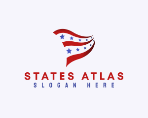 Patriotic National Banner logo design