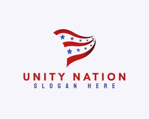 Patriotic National Banner logo design