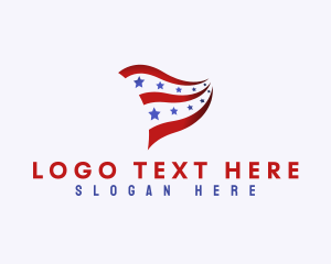 America - Patriotic National Banner logo design