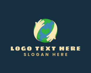 Globe - Hands World Foundation logo design