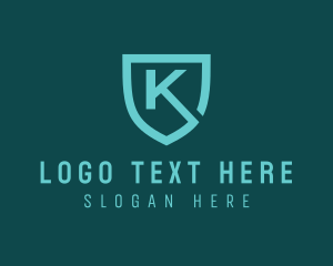 Turquoise - Professional Shield Letter K logo design