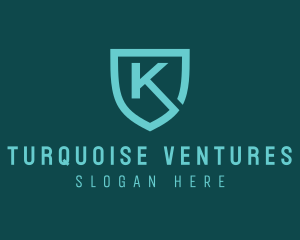 Turquoise - Professional Shield Letter K logo design