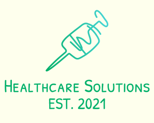 Physician - Green Monoline Syringe logo design
