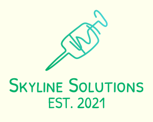 Green Monoline Syringe logo design