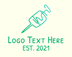 Doctor - Green Monoline Syringe logo design