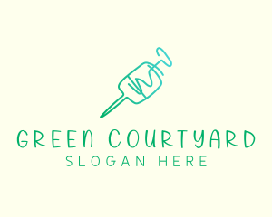 Green Monoline Syringe logo design