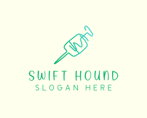 Green Monoline Syringe logo design