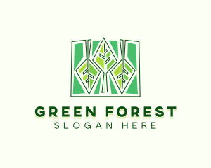 Geometric Abstract Forest logo design