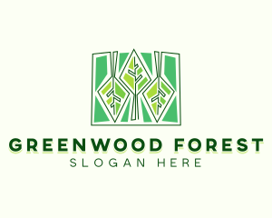 Geometric Abstract Forest logo design