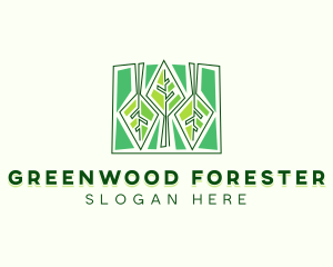 Geometric Abstract Forest logo design