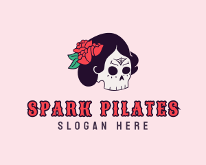 Floral Lady Skull Logo