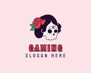 Floral Lady Skull Logo