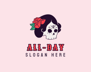 La Catrina - Floral Lady Skull logo design
