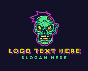 Survival - Scary Zombie Gaming logo design