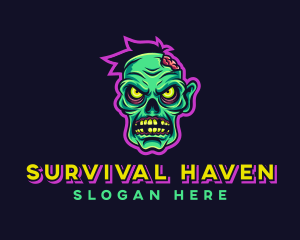 Survival - Scary Zombie Gaming logo design