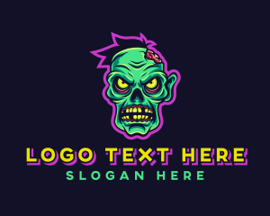 Spooky - Scary Zombie Gaming logo design