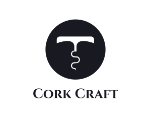 Cork - Wine Alcohol Corkscrew logo design