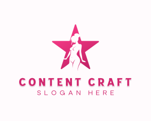 Woman Star Stripper logo design