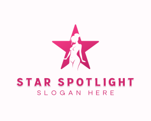 Woman Star Stripper logo design