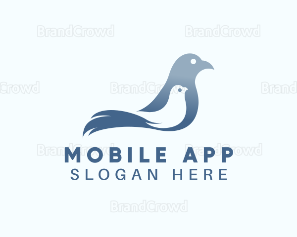 Gradient Blue Dove Logo