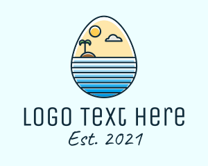 Summer-hat - Sunset Island Egg logo design