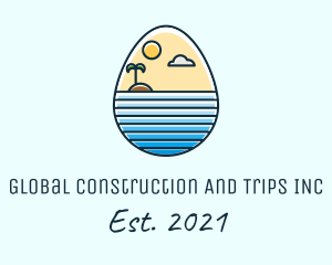 Travel - Sunset Island Egg logo design