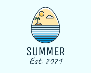 Sunset Island Egg logo design