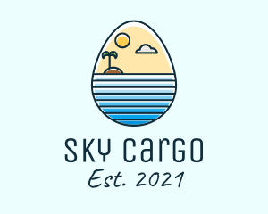 Sunset Island Egg logo design