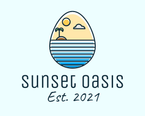 Sunset Island Egg logo design