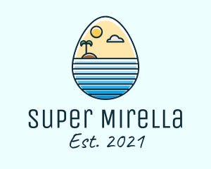 Travel - Sunset Island Egg logo design